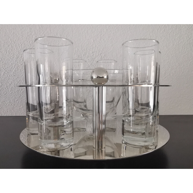 Vintage blown glass caviar set 1970s