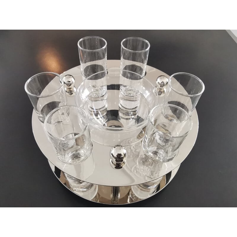 Vintage blown glass caviar set 1970s