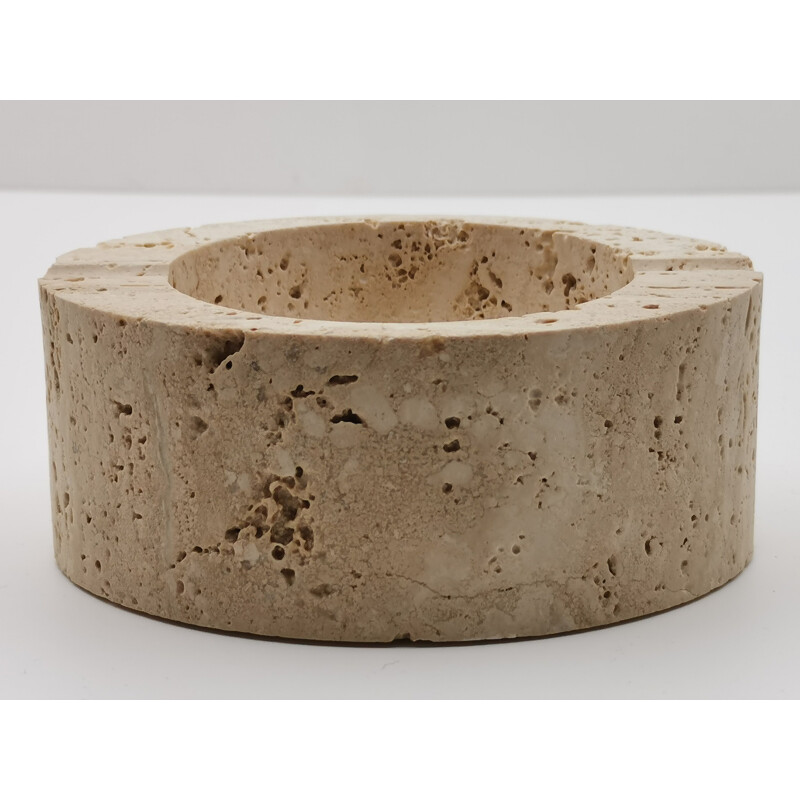 Vintage ashtray in travertine, Italian 1970s