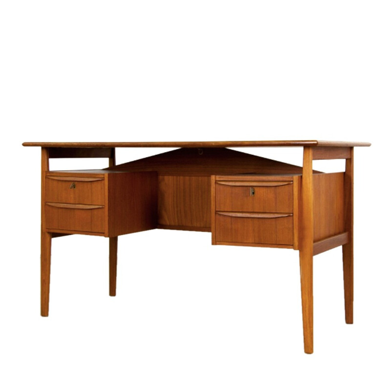 Bureau scandinave en bois de teck, Gunnar Nielsen TIBERGAARD - 1960