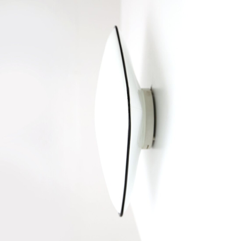 Vintage White glass wall lamp by Roberto Toso and Renato Pamio for Leucos 1980s