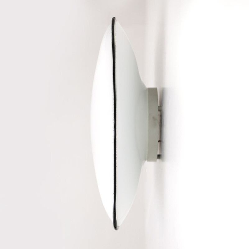 Vintage White glass wall lamp by Roberto Toso and Renato Pamio for Leucos 1980s