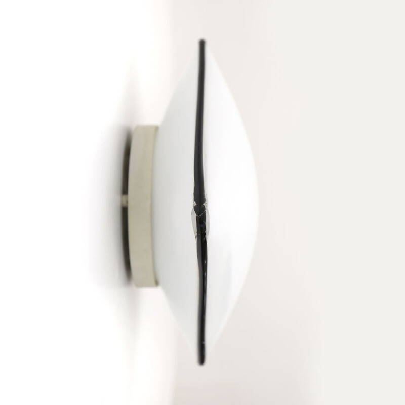 Vintage White glass wall lamp by Roberto Toso and Renato Pamio for Leucos 1980s