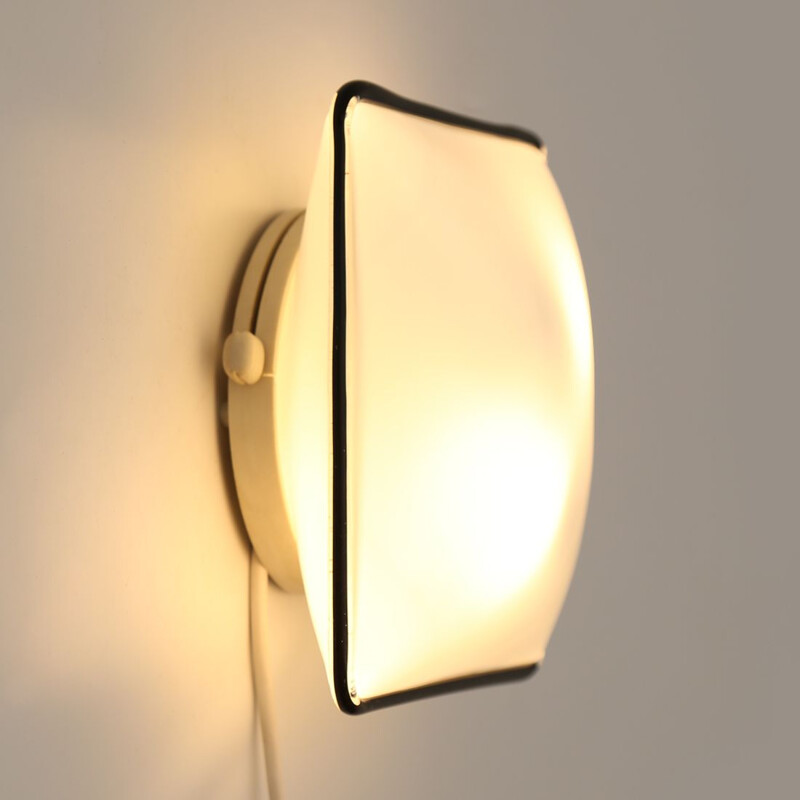 Vintage White glass wall lamp by Roberto Toso and Renato Pamio for Leucos 1980s