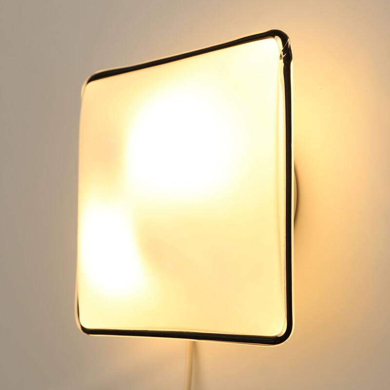 Vintage White glass wall lamp by Roberto Toso and Renato Pamio for Leucos 1980s