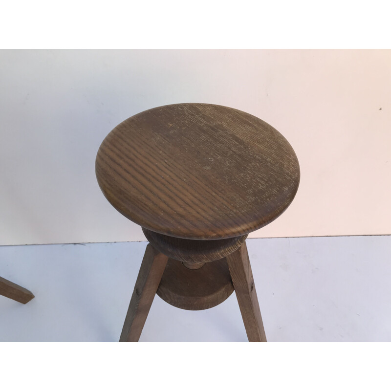 Set of 3 vintage adjustable stools
