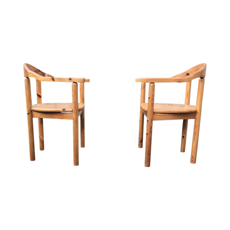 Pair of vintage Pine dining chair by Rainer Daumiller for Hirtshals Savvaerk, Denmark 1980s
