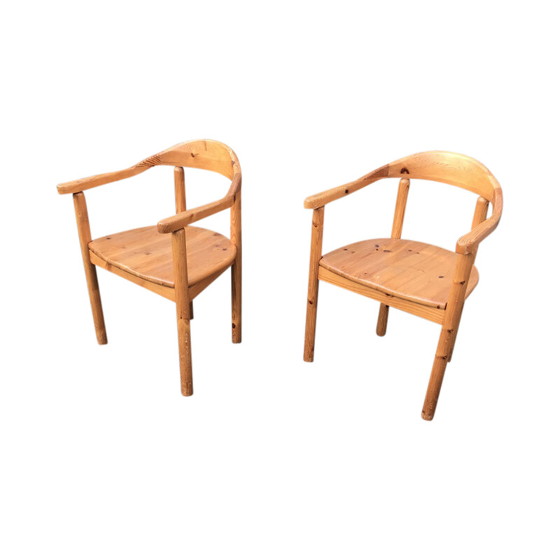 Pair of vintage Pine dining chair by Rainer Daumiller for Hirtshals Savvaerk, Denmark 1980s