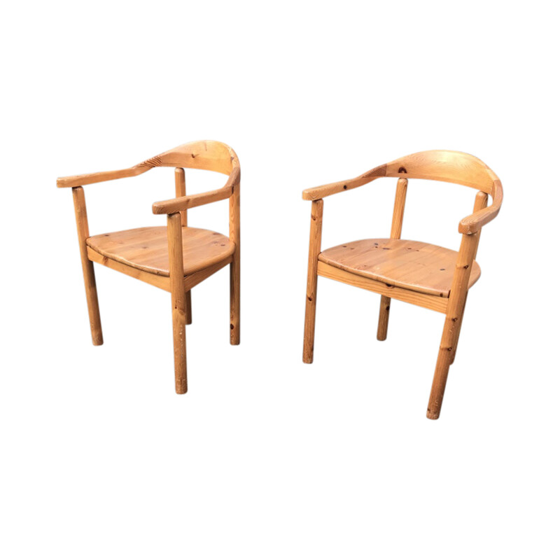 Paire de chaises vintage en pin par Rainer Daumiller pour Hirtshals Savvaerk, Danemark 1980