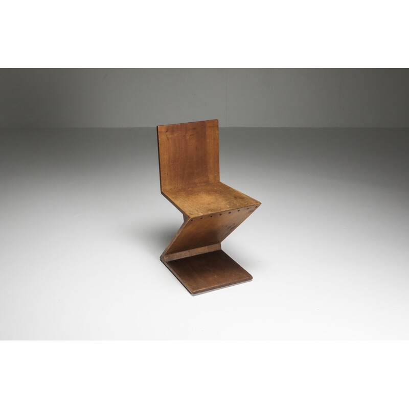 Chaise vintage Zig-Zag par G. Rietveld 1932