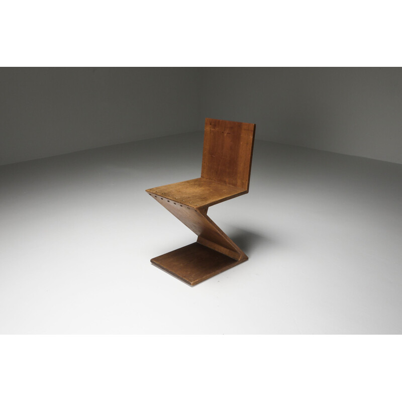 Chaise vintage Zig-Zag par G. Rietveld 1932