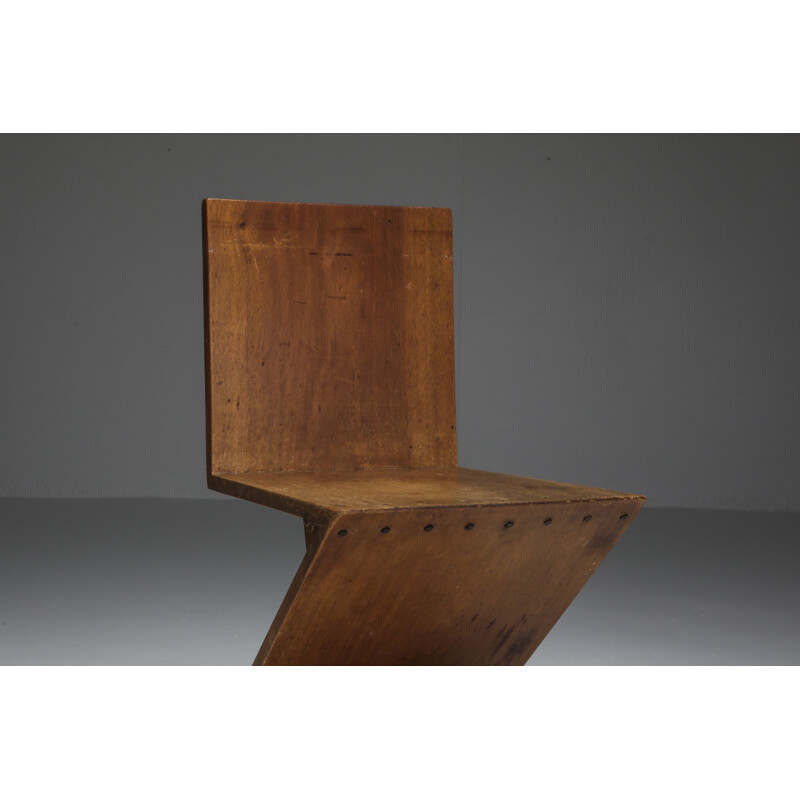 Chaise vintage Zig-Zag par G. Rietveld 1932