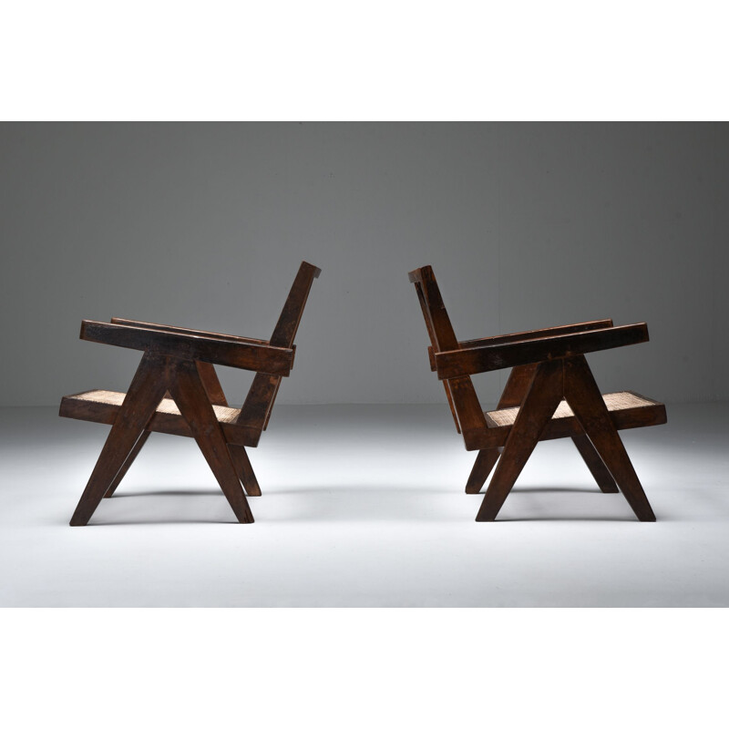 Vintage armchairs by Pierre Jeanneret, India 1960s