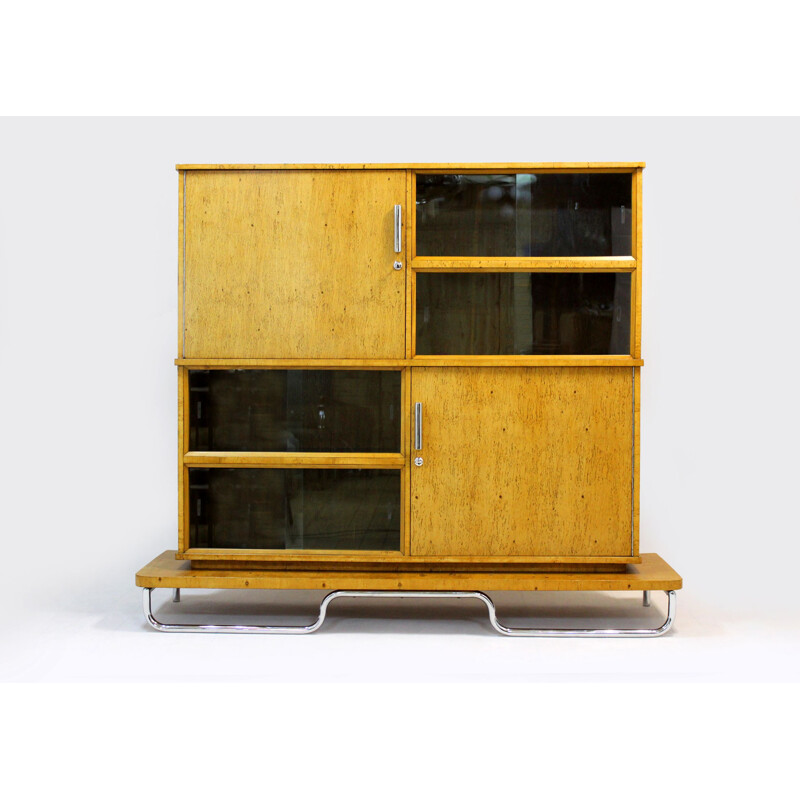 Vintage Bauhaus Tubular Steel Cabinet by Mücke Melder for Famed Zadziele 1937s