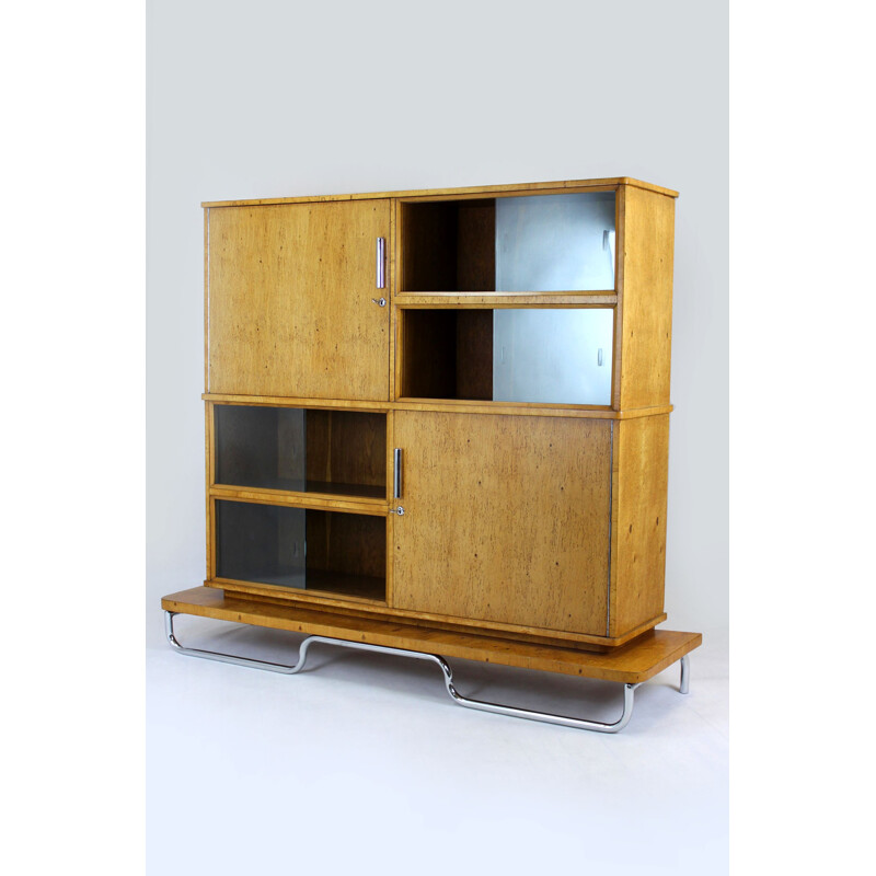 Vintage Bauhaus Tubular Steel Cabinet by Mücke Melder for Famed Zadziele 1937s