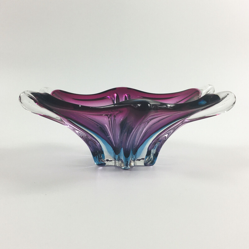 Vintage Murano Glass Bowl Centerpiece, Italy 1960s