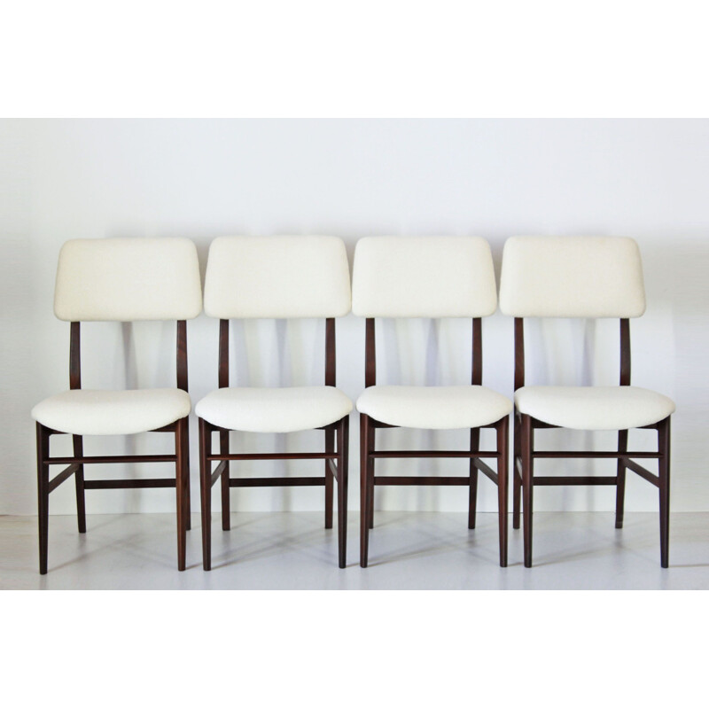 Set of 4 vintage dining chairs by Vittorio Dassi, Italian 1960s