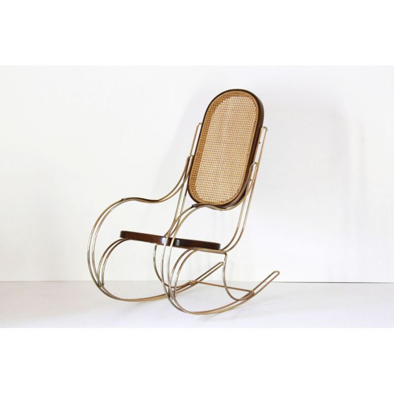 Sedia a dondolo Thonet vintage 1970