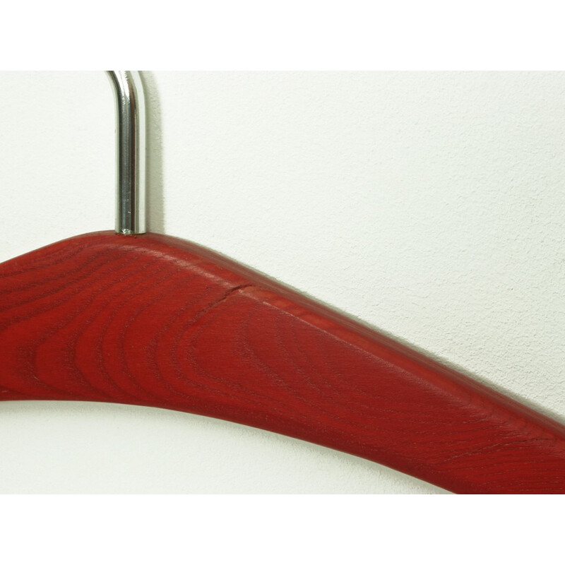 Vintage Red Coat And Hat Rack, German 1976s