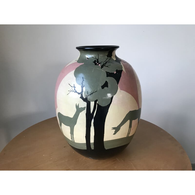 Vase vintage Art Déco par Louis Giraud Vallauris 1930