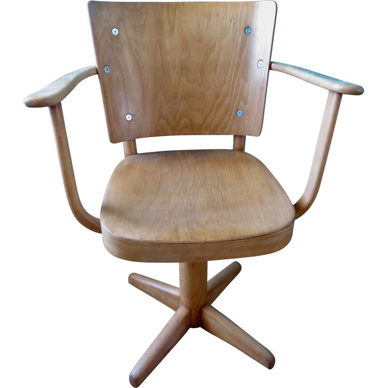 Vintage swivel desk chair by Manus Stephensen for Fritz Hansen, Denmark 1940s