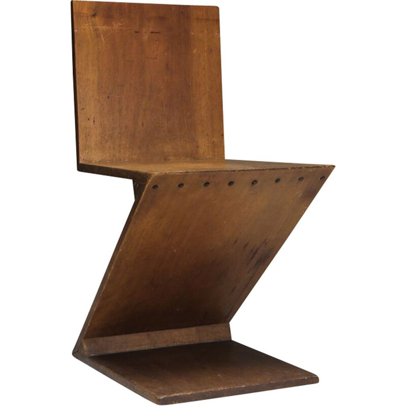 Chaise vintage Zig-Zag par G. Rietveld 1932