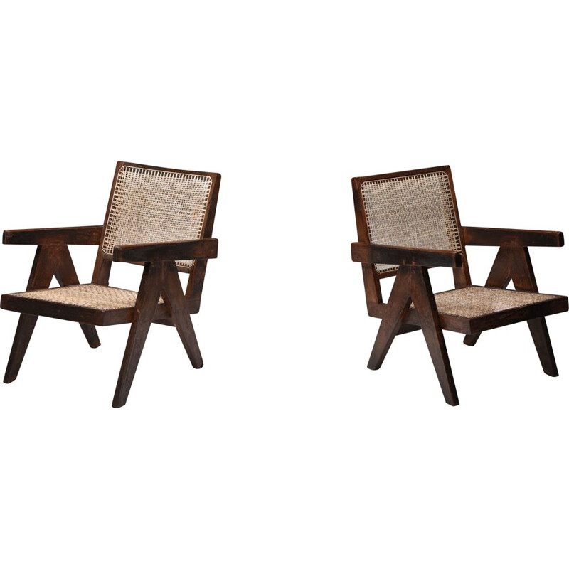 Vintage armchairs by Pierre Jeanneret, India 1960s