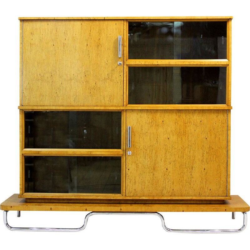 Vintage Bauhaus Tubular Steel Cabinet by Mücke Melder for Famed Zadziele 1937s