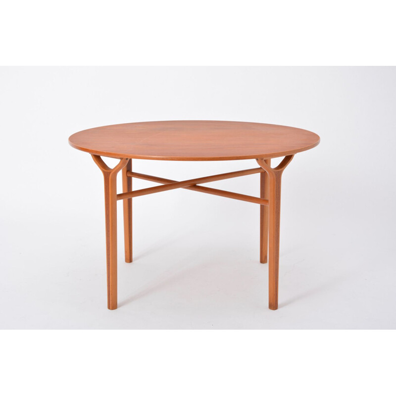 Tavolino vintage in teak e faggio "Ax moderne" di Peter Hvidt e Orla Molgaard-Nielsen, Danimarca 1950