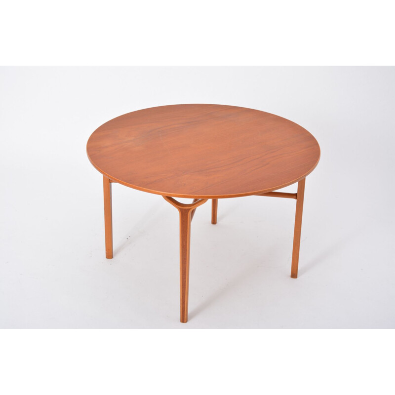 Vintage teak and beechwood coffee table "Ax moderne" by Peter Hvidt and Orla Molgaard-Nielsen, Denmark 1950