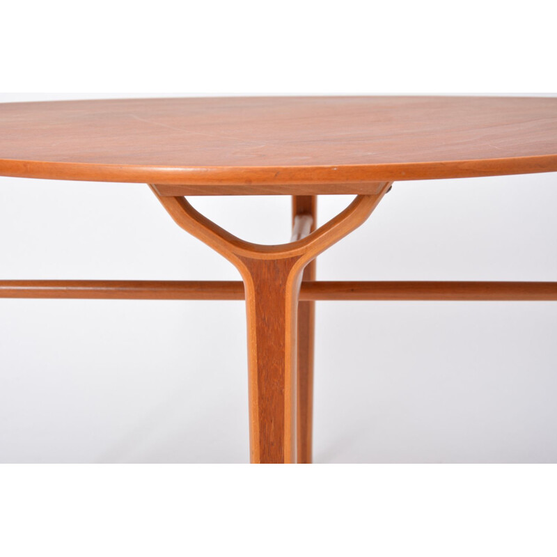 Tavolino vintage in teak e faggio "Ax moderne" di Peter Hvidt e Orla Molgaard-Nielsen, Danimarca 1950