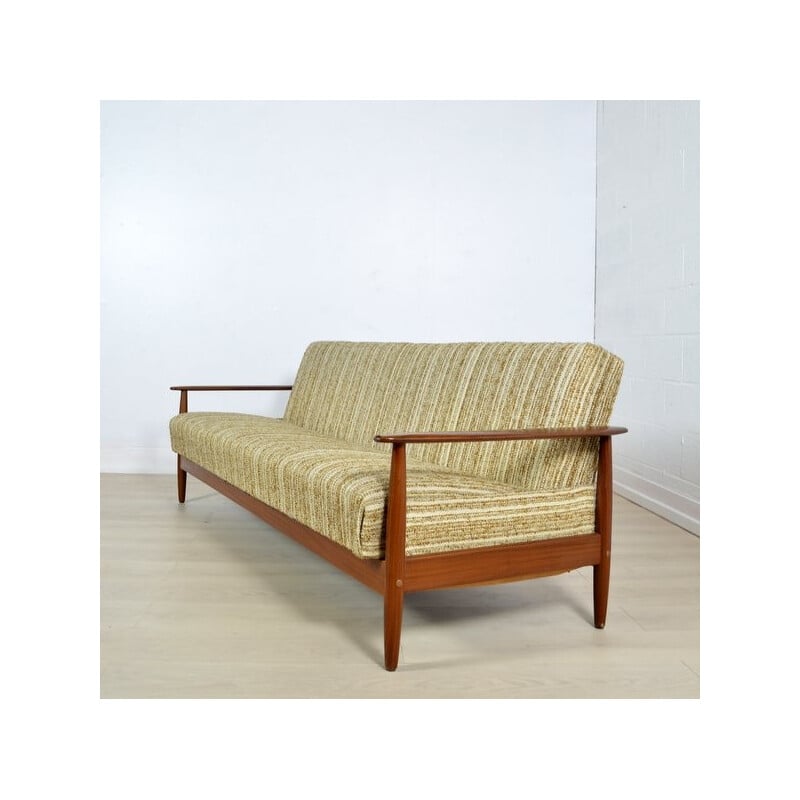 Convertible Scandinavian sofa in teak - 1960s