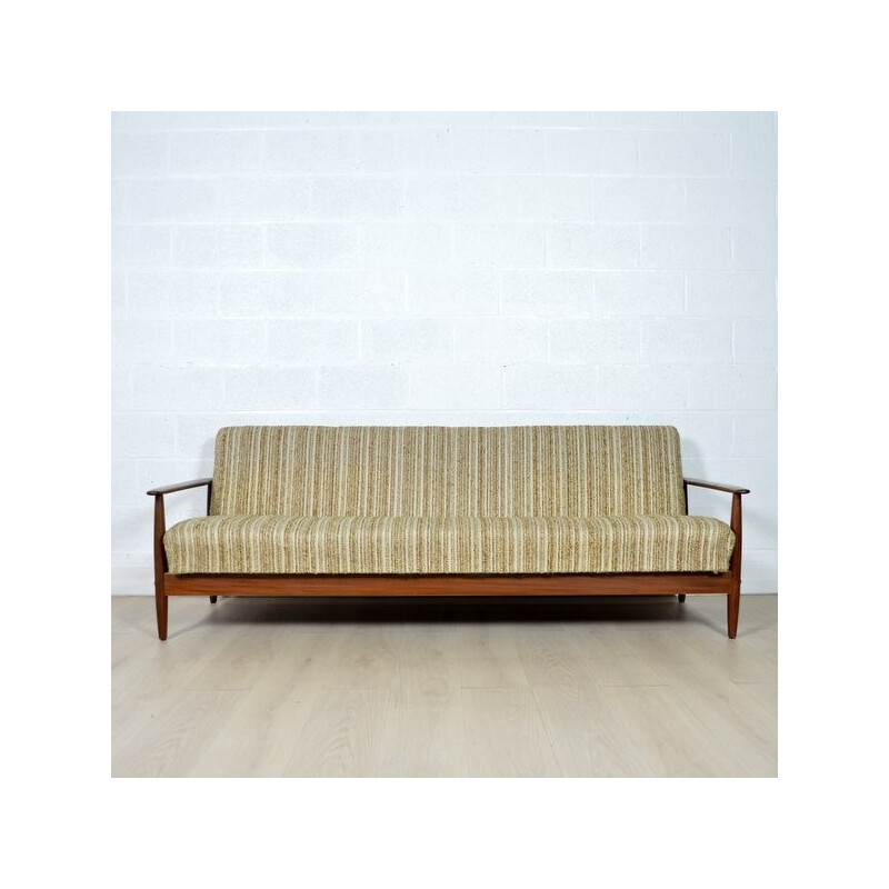 Convertible Scandinavian sofa in teak - 1960s