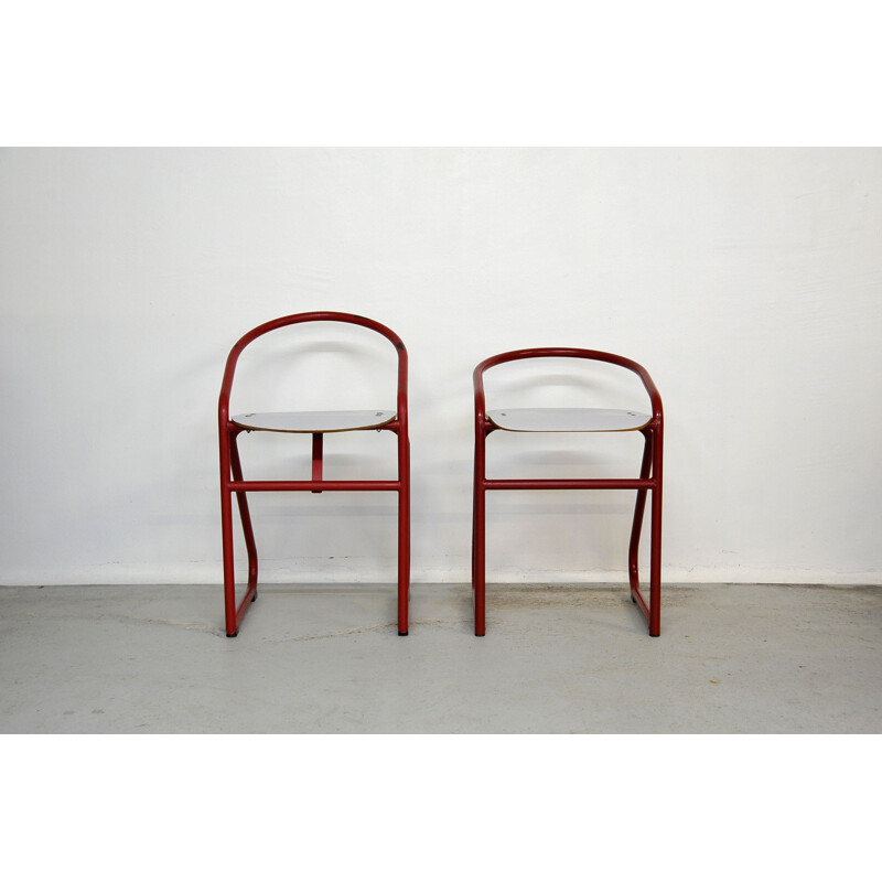 Pair of vintage lab stools by Samo 1980s