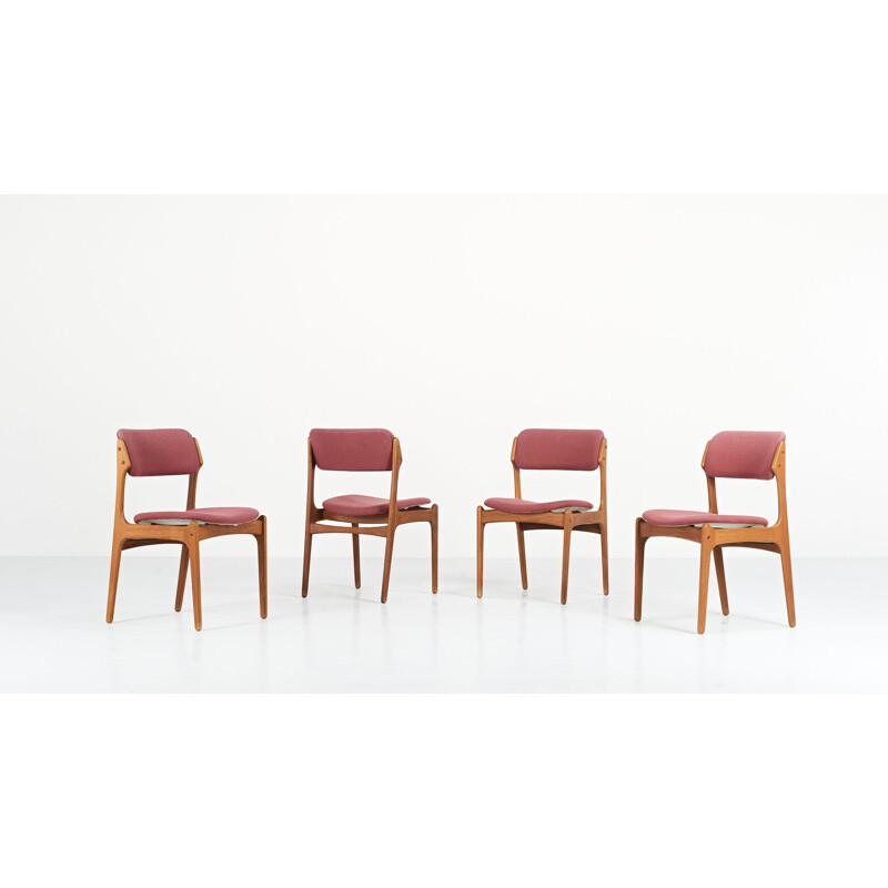 Set of 4 vintage chairs model 49 by Erik Buch for O.D. Mobler