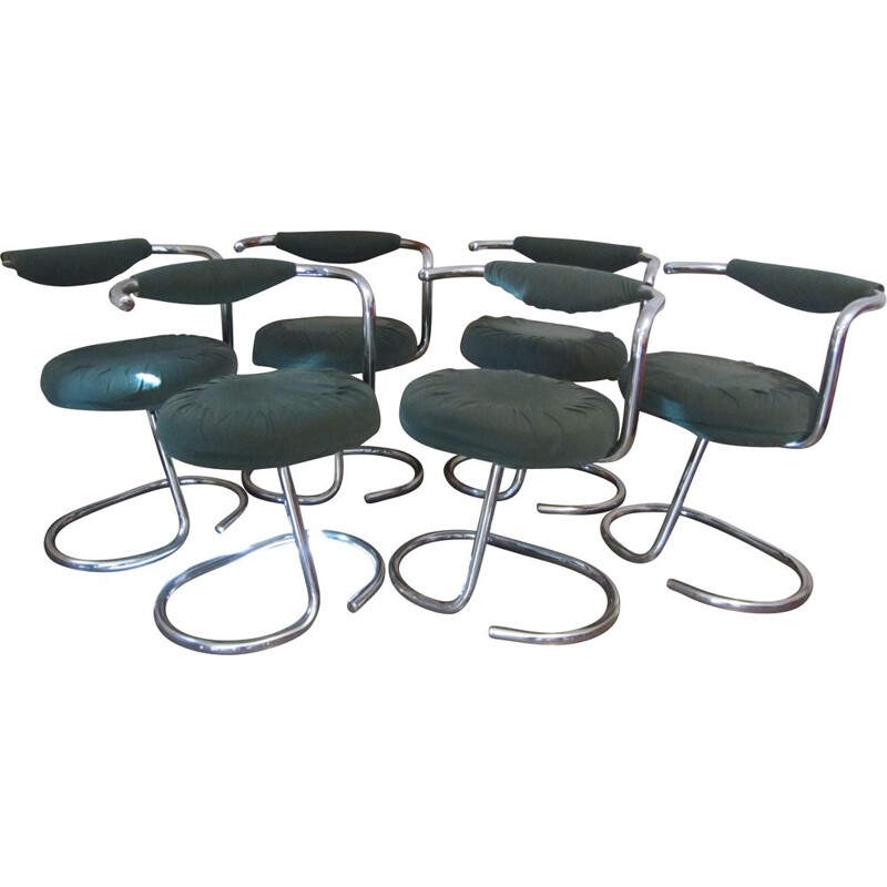 Set of 6 cobra chairs Giotto Stopino, Italian 1970s