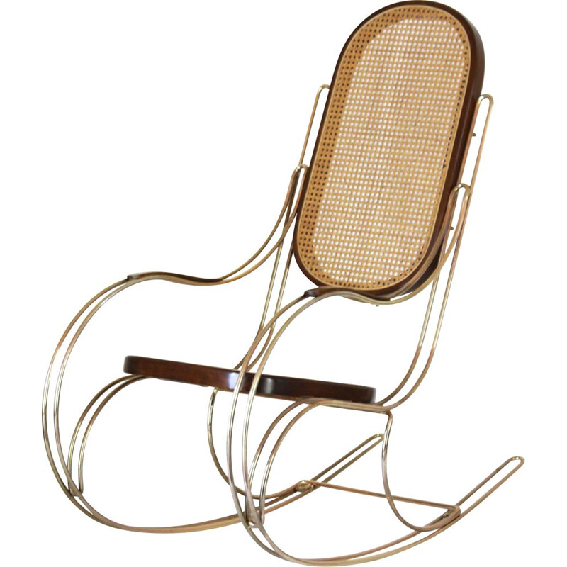 Sedia a dondolo Thonet vintage 1970