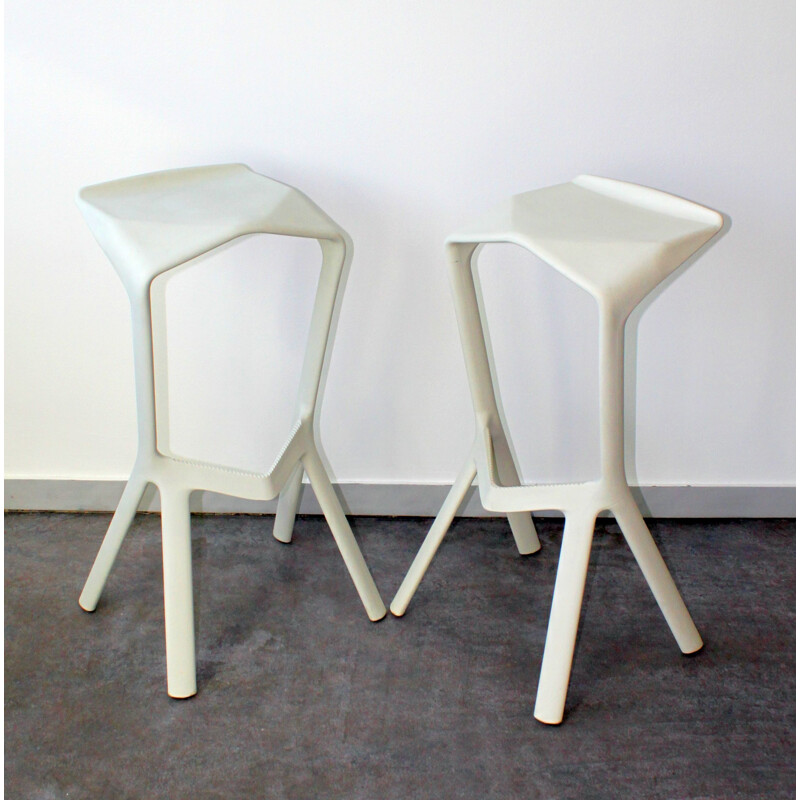 Pair of vintage Miura bar stools by Konstantin Grcic for Plank 2005s