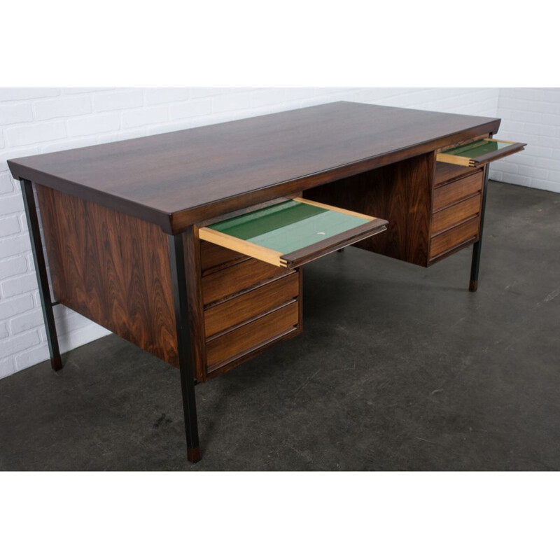 Vintage rosewood desk Peter Hvidt and Orla Molgaard-Nielsen, Scandinavian 1960s