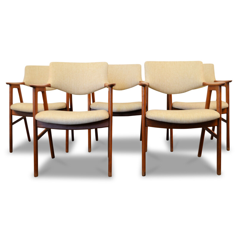 Set of 4 Hong Stolefabrik armchairs in teak, Erik KIRKEGAARD - 1960s