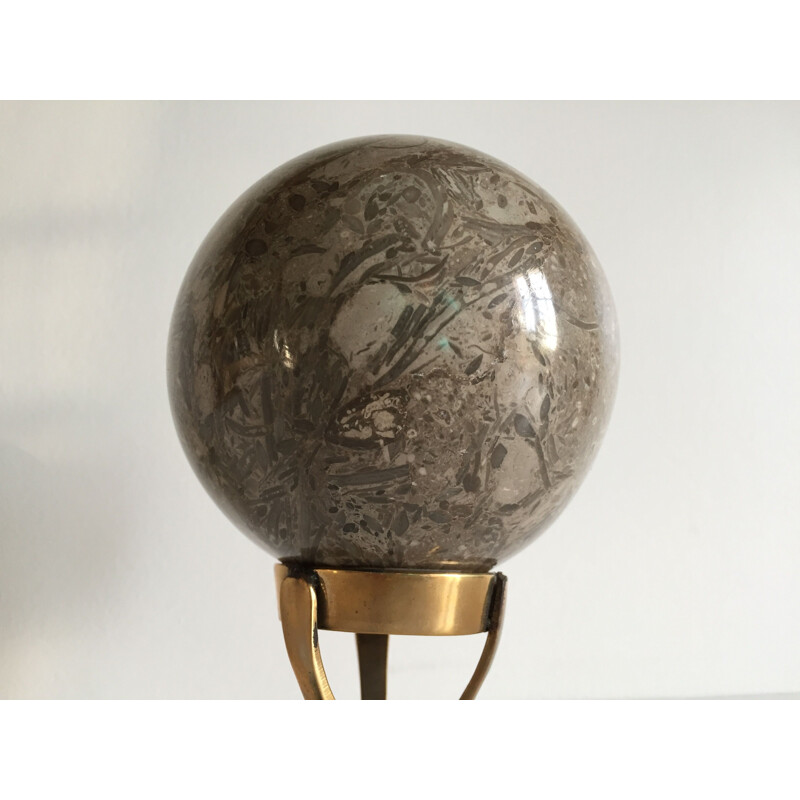 Vintage paperweight marble and brass