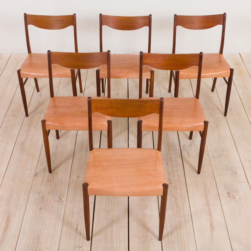 Lot de 6 chaises vintage GS60 par Arne Wahl Iversen pour Glyngore Stolefabrik, Danemark 1960
