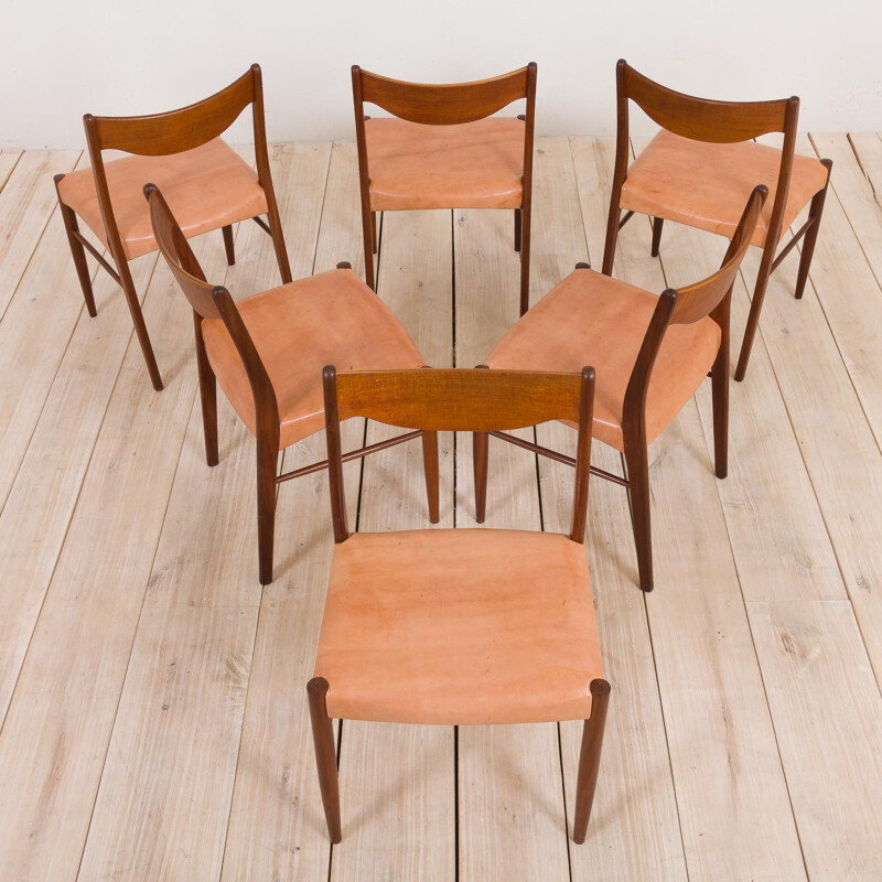 Set of 6 vintage chairs GS60 by Arne Wahl Iversen for Glyngøre Stolefabrik, Denmark 1960s