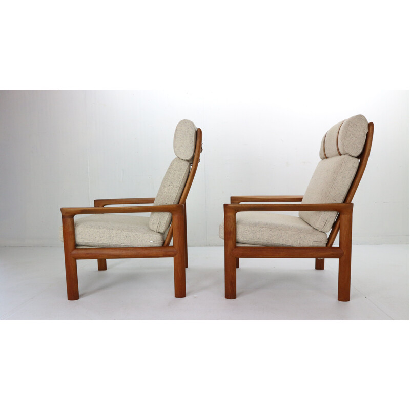 Pair of vintage Teak Lounge Chairsfor by Sven Ellekaer for Komfort, Denmark 1960s