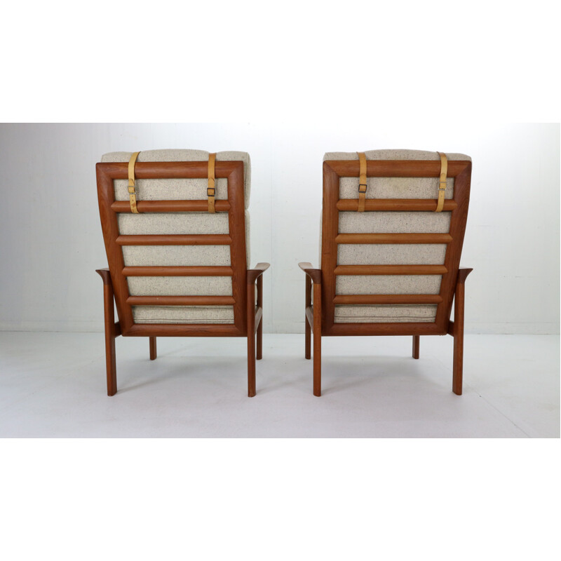 Pair of vintage Teak Lounge Chairsfor by Sven Ellekaer for Komfort, Denmark 1960s