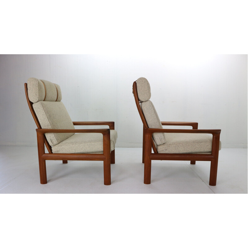 Pair of vintage Teak Lounge Chairsfor by Sven Ellekaer for Komfort, Denmark 1960s