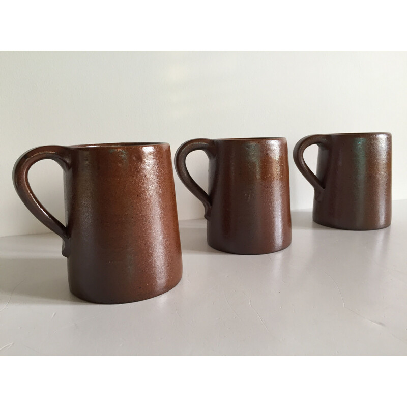 Set of 3 vintage marsh stoneware mugs