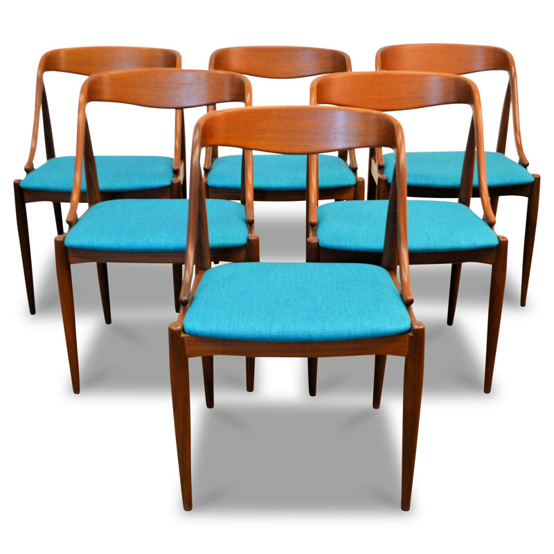 Set of 6 Scandinavian Uldum Mobelfabrik chairs in teak, Johannes ANDERSEN - 1960s