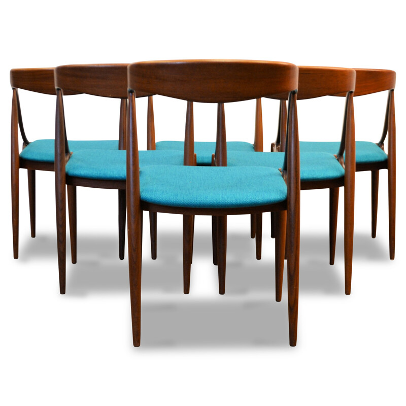 Set of 6 Scandinavian Uldum Mobelfabrik chairs in teak, Johannes ANDERSEN - 1960s