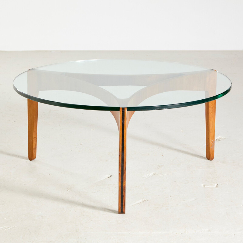 Mesa de café Vintage Rosewood de Sven Ellekaer para Christian Linneberg, 1960